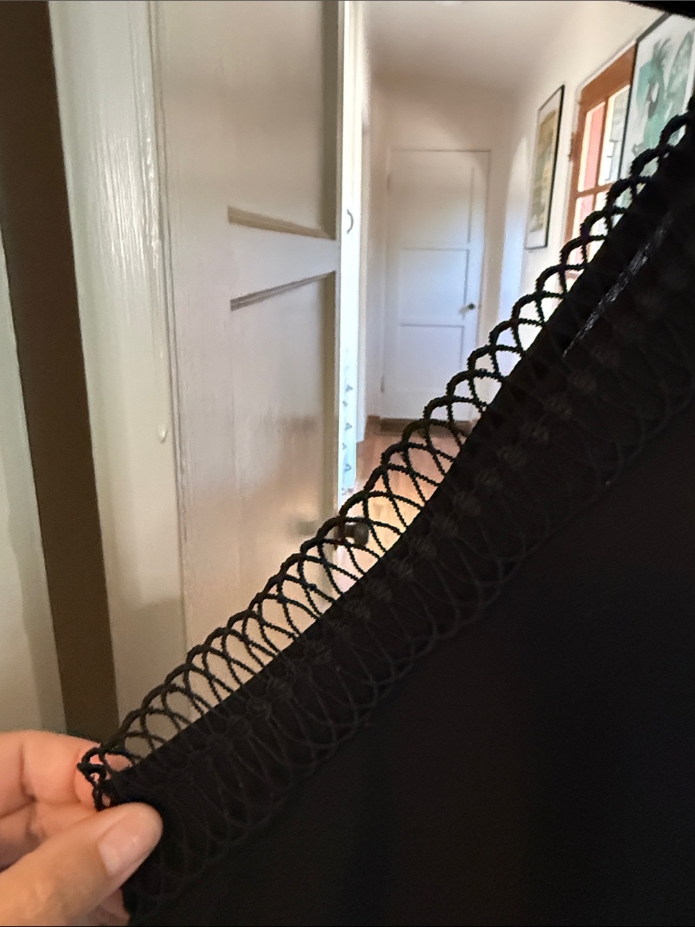MINE Black Crochet-Trim Halter Camisole - Picture 4 of 7